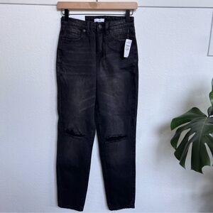 BP Nordstrom’s Black Ripped Wash distressed straight leg jeans size 24